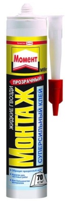 Жидкие гвозди Момент «Монтаж» суперсильный МВп-70 280гр (12шт\уп) прозрачный