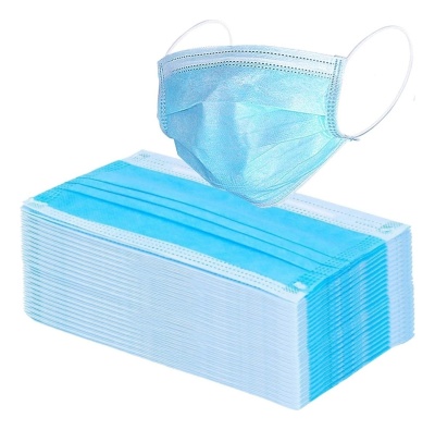 Маска трехслойная защитная одноразовая