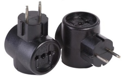 Тройник б/з 6А черный (100шт/уп)