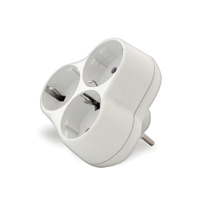 Тройник UNIVersal 3 гнезда с/з 16А круглый (50шт/уп)