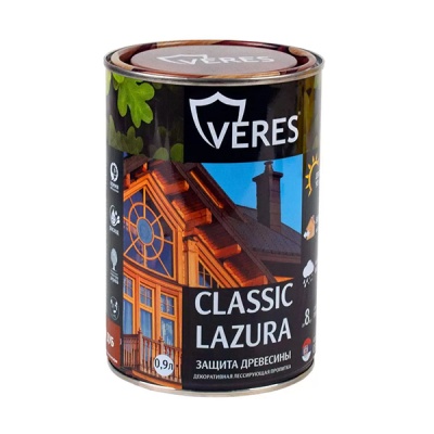 Морилка Veres Classic Lazura 0,9л цвет №02 Сосна полуматовая (6шт/уп)