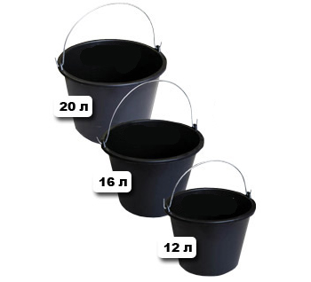 Ведро пластиковое (черное) 20л(40 шт/уп)