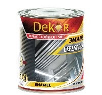 Эмаль Dekor термостойкая 150°С 0,8кг серебряная (6шт/уп)