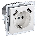 Розетка iEK Brite 1-мест. с/з, защитная шторка 16А с USB