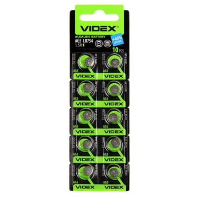 Батарейка Videx AG 5, LR754 (393) (таблетка) (10/100/1600)