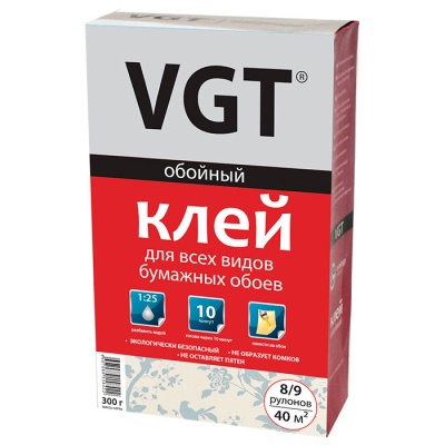 Клей обойный ВГТ для бумажных обоев 300г (18шт\уп)