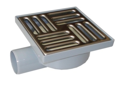 Трап гориз. АниПласт нерж. решетка, нерегулир. D50