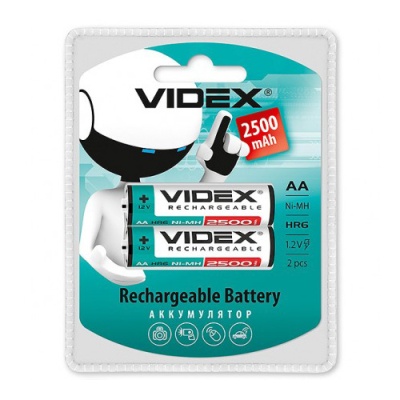 Аккумулятор Videx AA/HR6 2500mAh 2шт (пальчик) (2/20/200) (LSD, низк. самозаряд)