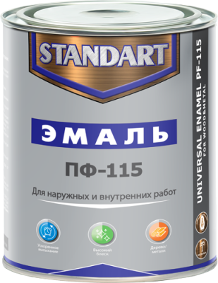 Эмаль Standart ПФ-115 1,8кг красная (6шт/ящ)