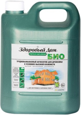 Биозащита Здоровый дом антисептик для древесины желто-зеленый 9кг