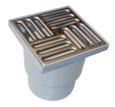 Трап верт. АниПласт нерж. решетка, нерегулир. D50