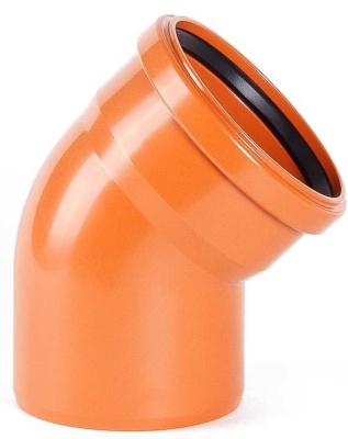 Отвод RosTurPlast D110х45° (оранжевый) НК (50шт\уп)