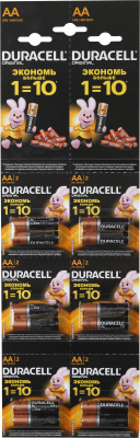 Батарейка Duracell AA/LR6 отрывной (пальчик) (12/120)
