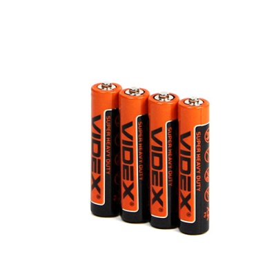 Батарейка Videx AAA/R03P Shrink 4шт (мизинчик) (4/60/1440)