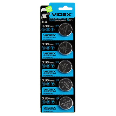 Батарейка Videx CR2450 Lithium (таблетка) (5/100/1200)