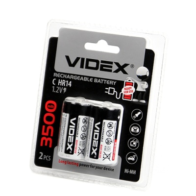 Аккумулятор Videx HR14/C 3500mAh 2шт (средняя) (2/12/96) (LSD, низк. самозаряд)
