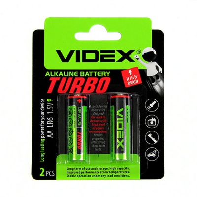 Батарейка Videx AA/LR6 Blister 2шт TURBO (пальчик) (2/20/360)