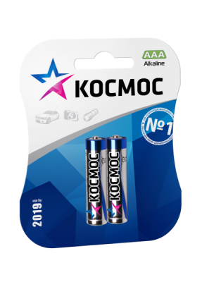 Батарейка КОСМОС AAA/LR03 Blister 2шт (мизинчик) (24/288)