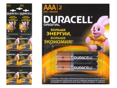 Батарейка Duracell AAA/LR3 отрывной (мизинчик) (12/120)