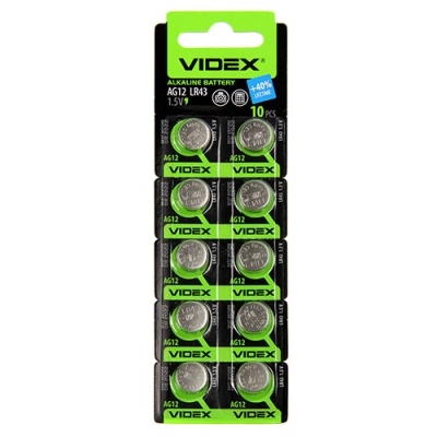 Батарейка Videx AG12, LR43 (386) (таблетка) (10/100/1600)